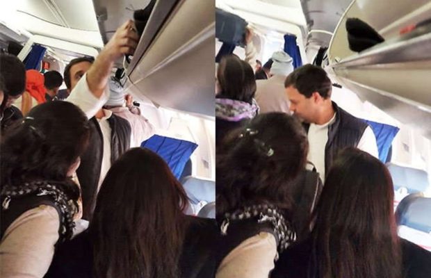 rahul gandhi offers a helping hand to co passengers